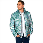 Aotearoa Iwi Ngati Paoa Padded Jacket Maori Wharenui House Tribal Pattern