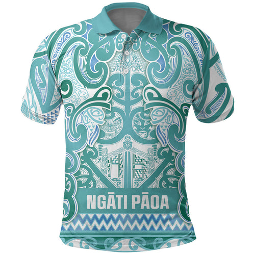 Aotearoa Iwi Ngati Paoa Polo Shirt Maori Wharenui House Tribal Pattern