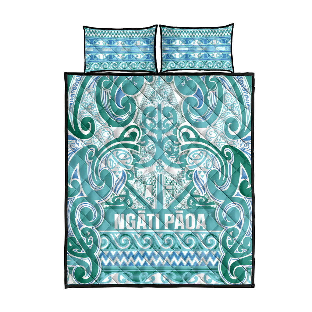 Aotearoa Iwi Ngati Paoa Quilt Bed Set Maori Wharenui House Tribal Pattern