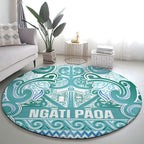 Aotearoa Iwi Ngati Paoa Round Carpet Maori Wharenui House Tribal Pattern
