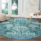 Aotearoa Iwi Ngati Paoa Round Carpet Maori Wharenui House Tribal Pattern