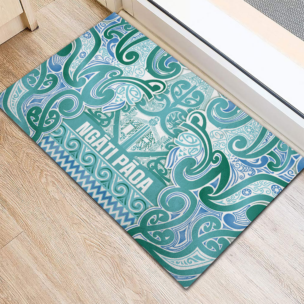 Aotearoa Iwi Ngati Paoa Rubber Doormat Maori Wharenui House Tribal Pattern