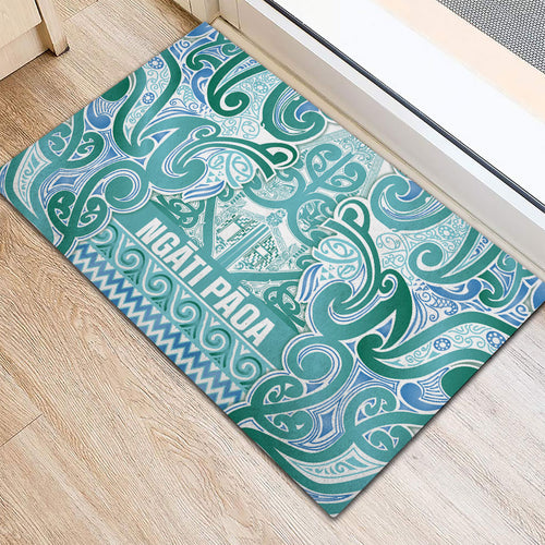 Aotearoa Iwi Ngati Paoa Rubber Doormat Maori Wharenui House Tribal Pattern