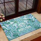 Aotearoa Iwi Ngati Paoa Rubber Doormat Maori Wharenui House Tribal Pattern