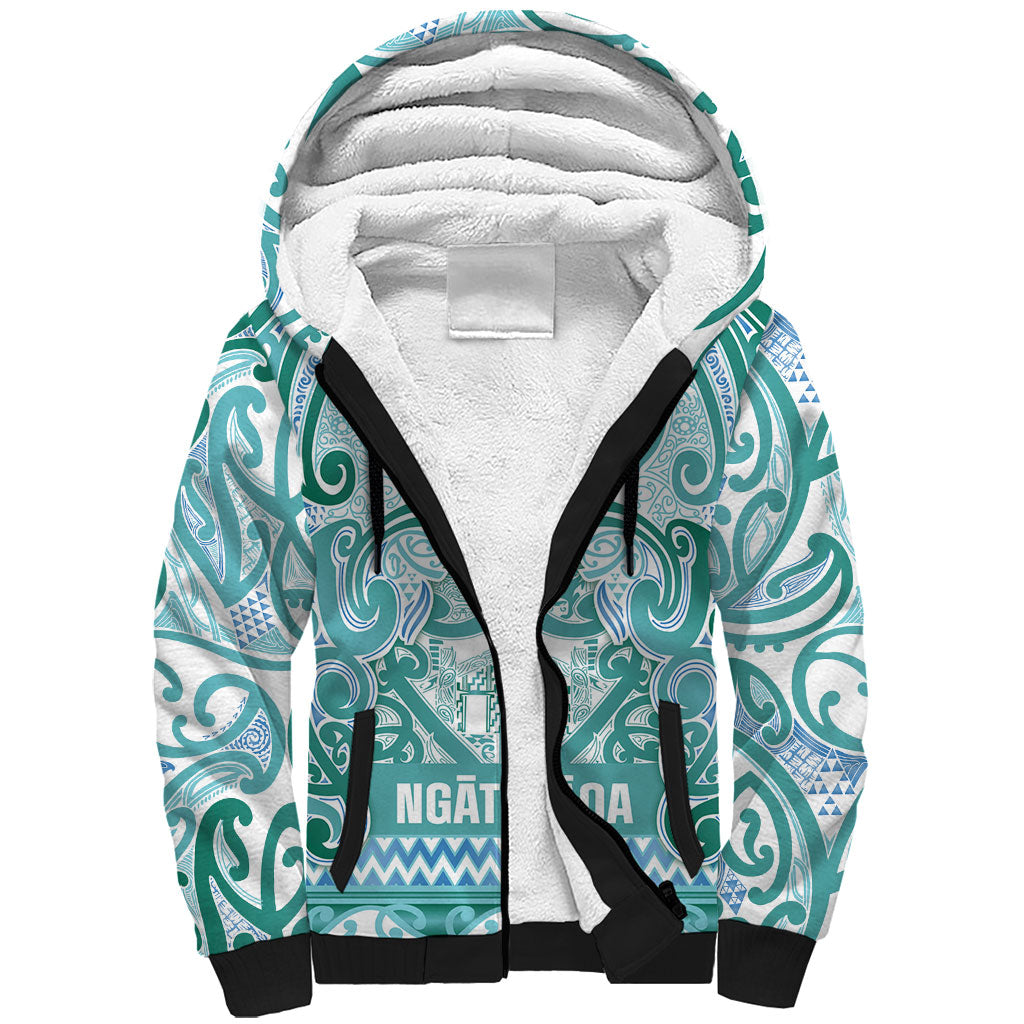 Aotearoa Iwi Ngati Paoa Sherpa Hoodie Maori Wharenui House Tribal Pattern