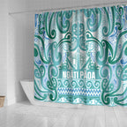 Aotearoa Iwi Ngati Paoa Shower Curtain Maori Wharenui House Tribal Pattern