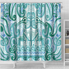 Aotearoa Iwi Ngati Paoa Shower Curtain Maori Wharenui House Tribal Pattern
