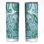 Aotearoa Iwi Ngati Paoa Skinny Tumbler Maori Wharenui House Tribal Pattern