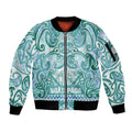 Aotearoa Iwi Ngati Paoa Sleeve Zip Bomber Jacket Maori Wharenui House Tribal Pattern