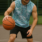 Aotearoa Iwi Ngati Paoa Sleeveless Hoodie Maori Wharenui House Tribal Pattern