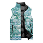 Aotearoa Iwi Ngati Paoa Sleeveless Puffer Jacket Maori Wharenui House Tribal Pattern