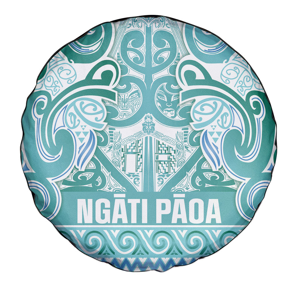 Aotearoa Iwi Ngati Paoa Spare Tire Cover Maori Wharenui House Tribal Pattern