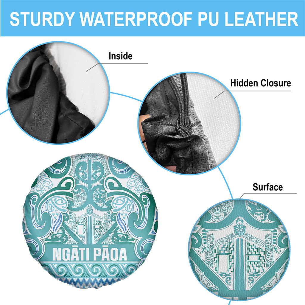 Aotearoa Iwi Ngati Paoa Spare Tire Cover Maori Wharenui House Tribal Pattern