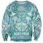 Aotearoa Iwi Ngati Paoa Sweatshirt Maori Wharenui House Tribal Pattern