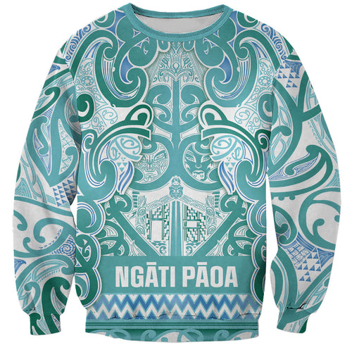 Aotearoa Iwi Ngati Paoa Sweatshirt Maori Wharenui House Tribal Pattern
