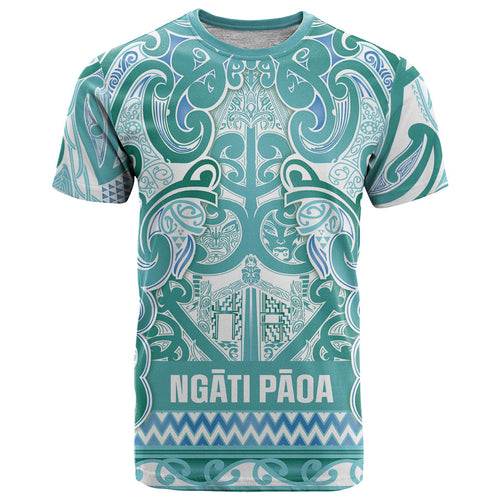 Aotearoa Iwi Ngati Paoa T Shirt Maori Wharenui House Tribal Pattern