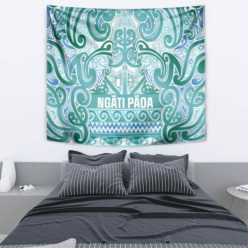 Aotearoa Iwi Ngati Paoa Tapestry Maori Wharenui House Tribal Pattern