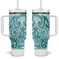 Aotearoa Iwi Ngati Paoa Tumbler With Handle Maori Wharenui House Tribal Pattern
