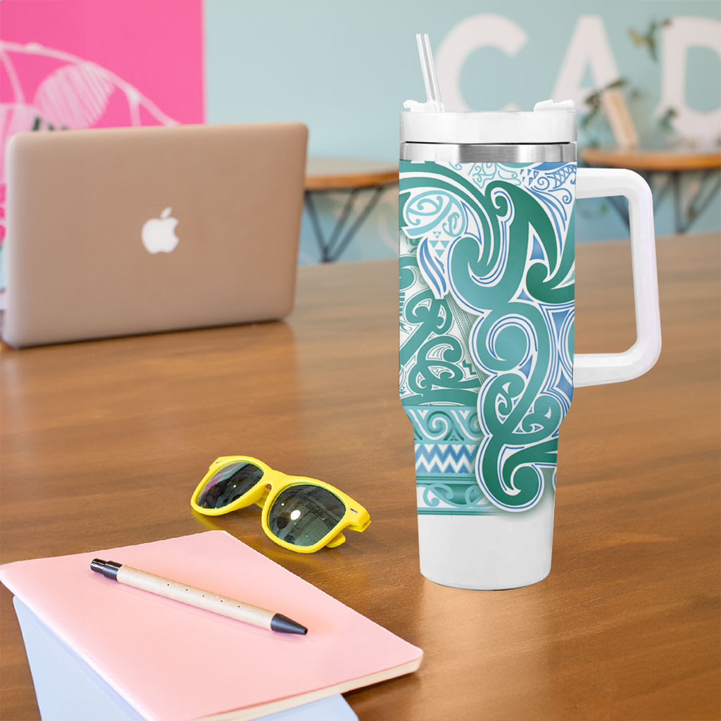 Aotearoa Iwi Ngati Paoa Tumbler With Handle Maori Wharenui House Tribal Pattern