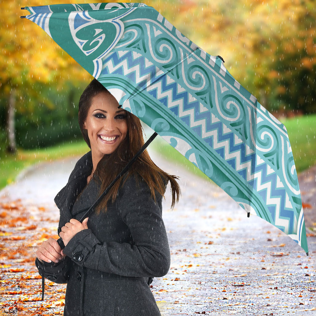 Aotearoa Iwi Ngati Paoa Umbrella Maori Wharenui House Tribal Pattern