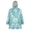 Aotearoa Iwi Ngati Paoa Wearable Blanket Hoodie Maori Wharenui House Tribal Pattern