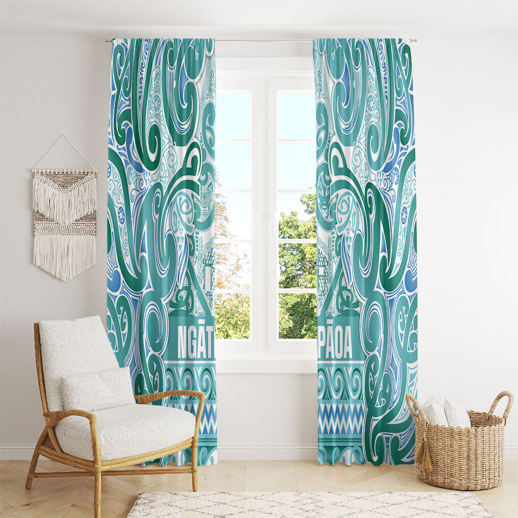 Aotearoa Iwi Ngati Paoa Window Curtain Maori Wharenui House Tribal Pattern