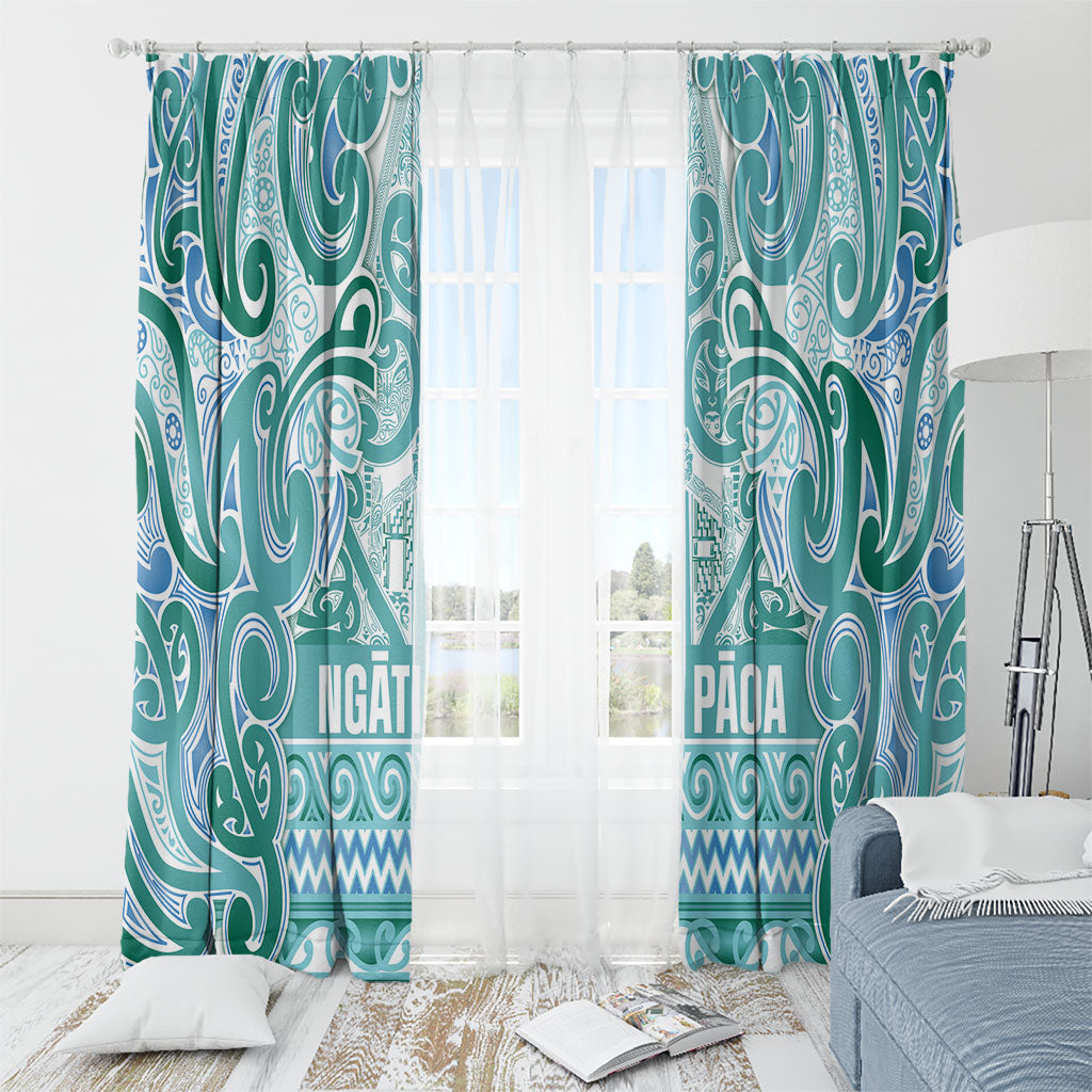 Aotearoa Iwi Ngati Paoa Window Curtain Maori Wharenui House Tribal Pattern