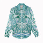 Aotearoa Iwi Ngati Paoa Women Casual Shirt Maori Wharenui House Tribal Pattern