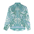 Aotearoa Iwi Ngati Paoa Women Casual Shirt Maori Wharenui House Tribal Pattern