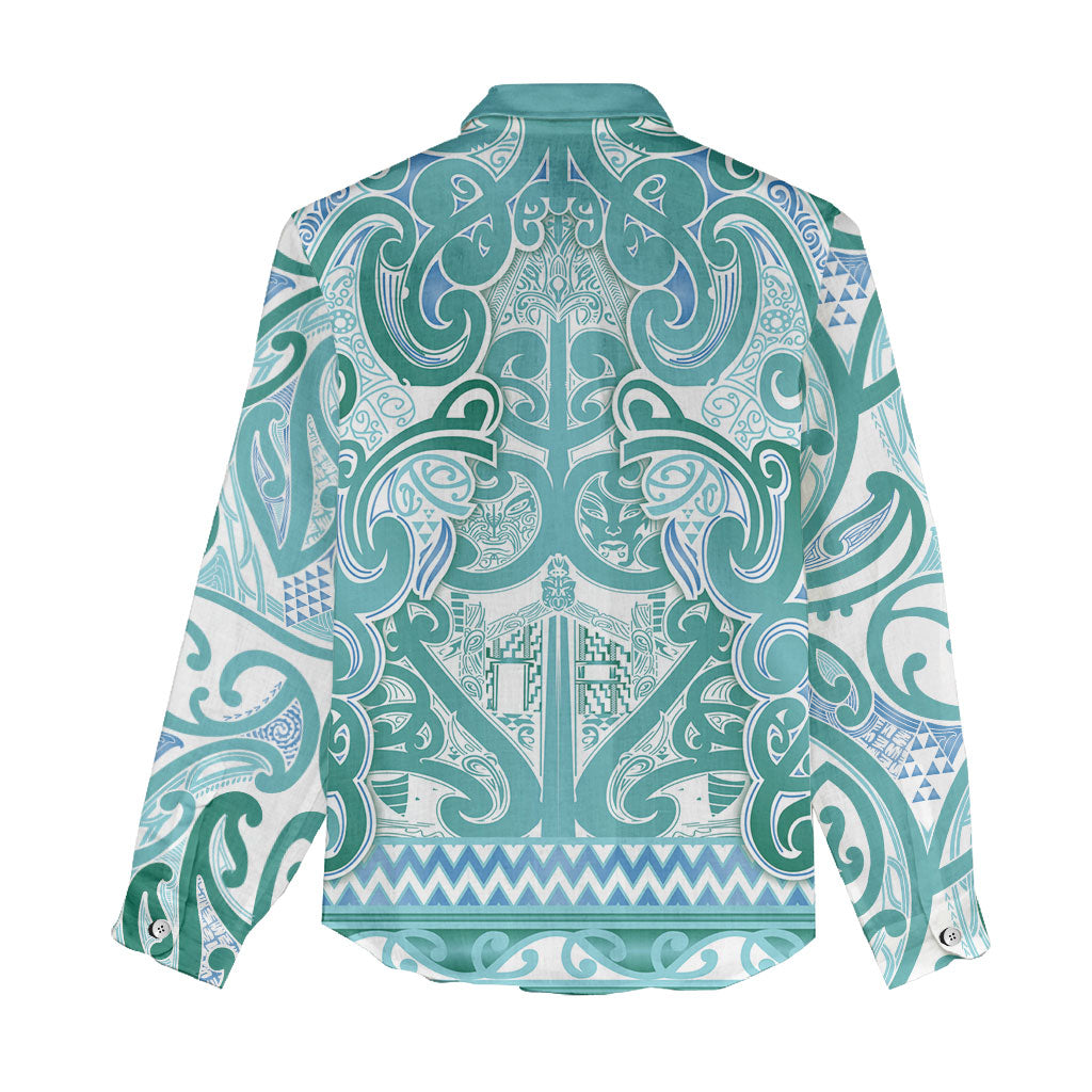 Aotearoa Iwi Ngati Paoa Women Casual Shirt Maori Wharenui House Tribal Pattern