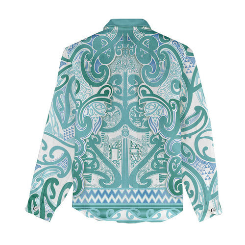 Aotearoa Iwi Ngati Paoa Women Casual Shirt Maori Wharenui House Tribal Pattern