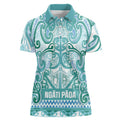 Aotearoa Iwi Ngati Paoa Women Polo Shirt Maori Wharenui House Tribal Pattern