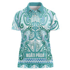 Aotearoa Iwi Ngati Paoa Women Polo Shirt Maori Wharenui House Tribal Pattern