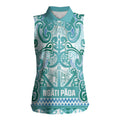 Aotearoa Iwi Ngati Paoa Women Sleeveless Polo Shirt Maori Wharenui House Tribal Pattern