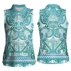 Aotearoa Iwi Ngati Paoa Women Sleeveless Polo Shirt Maori Wharenui House Tribal Pattern