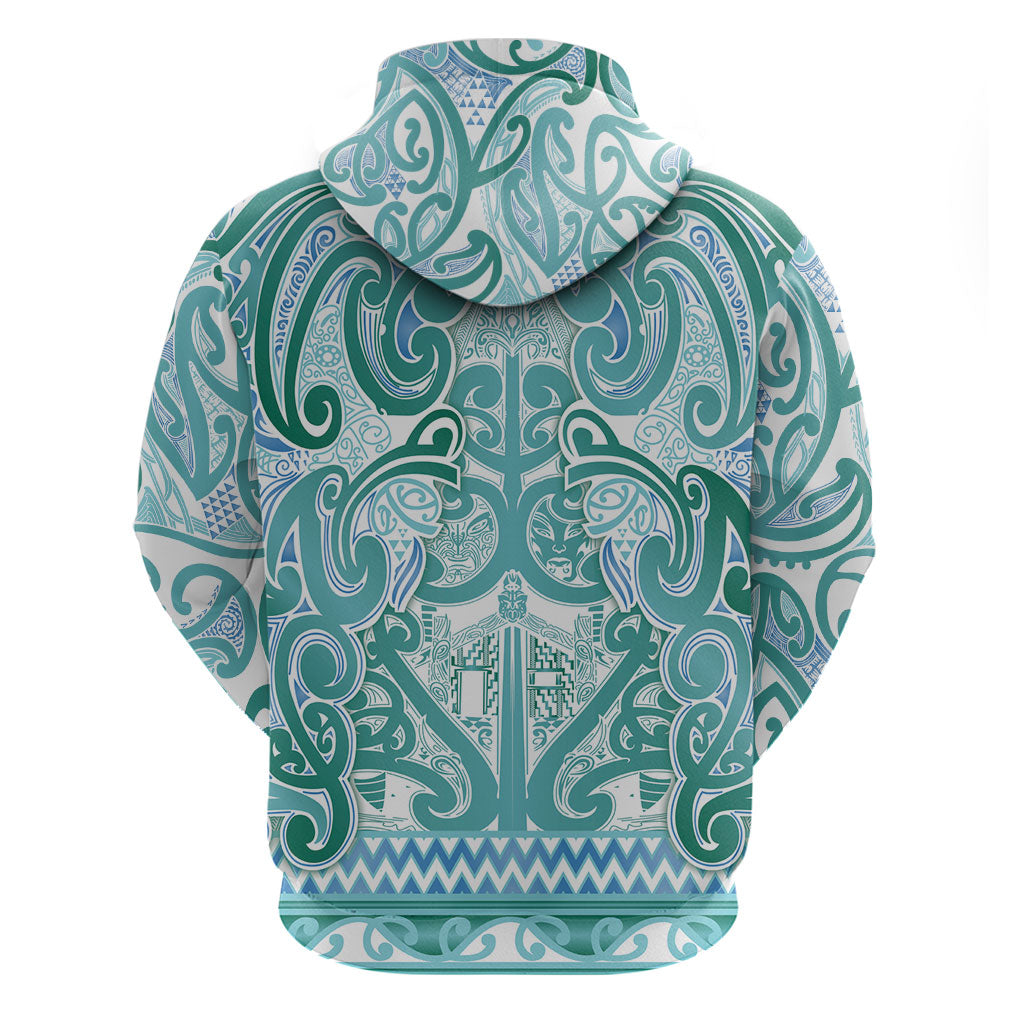 Aotearoa Iwi Ngati Paoa Zip Hoodie Maori Wharenui House Tribal Pattern