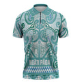 Aotearoa Iwi Ngati Paoa Zipper Polo Shirt Maori Wharenui House Tribal Pattern