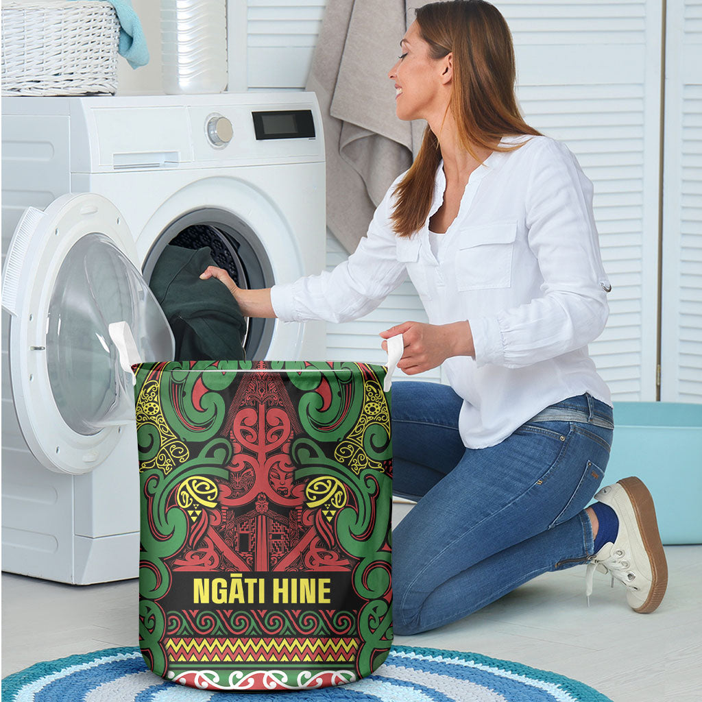 Aotearoa Iwi Ngati Hine Laundry Basket Maori Wharenui House Tribal Pattern