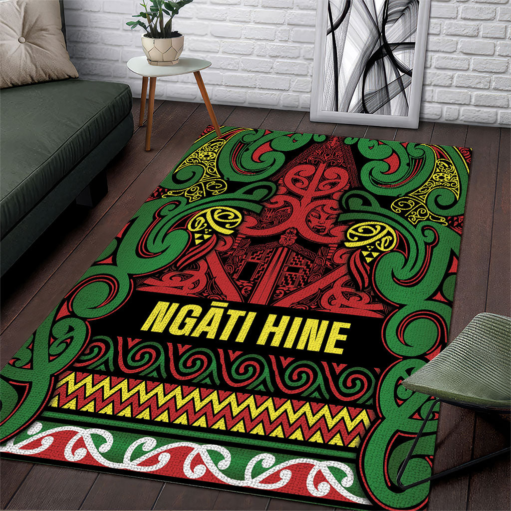 Aotearoa Iwi Ngati Hine Area Rug Maori Wharenui House Tribal Pattern