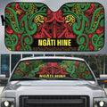 Aotearoa Iwi Ngati Hine Auto Sun Shade Maori Wharenui House Tribal Pattern