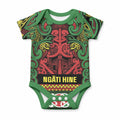 Aotearoa Iwi Ngati Hine Baby Onesie Maori Wharenui House Tribal Pattern