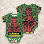 Aotearoa Iwi Ngati Hine Baby Onesie Maori Wharenui House Tribal Pattern