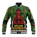 Aotearoa Iwi Ngati Hine Baseball Jacket Maori Wharenui House Tribal Pattern