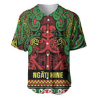 Aotearoa Iwi Ngati Hine Baseball Jersey Maori Wharenui House Tribal Pattern