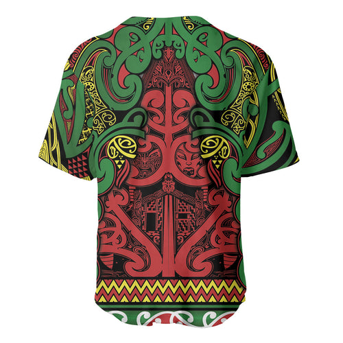 Aotearoa Iwi Ngati Hine Baseball Jersey Maori Wharenui House Tribal Pattern