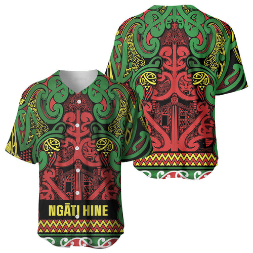 Aotearoa Iwi Ngati Hine Baseball Jersey Maori Wharenui House Tribal Pattern