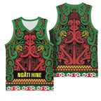 Aotearoa Iwi Ngati Hine Basketball Jersey Maori Wharenui House Tribal Pattern