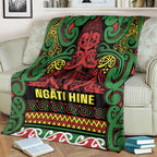 Aotearoa Iwi Ngati Hine Blanket Maori Wharenui House Tribal Pattern