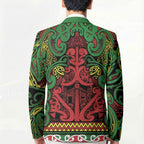 Aotearoa Iwi Ngati Hine Blazer Maori Wharenui House Tribal Pattern