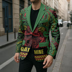 Aotearoa Iwi Ngati Hine Blazer Maori Wharenui House Tribal Pattern